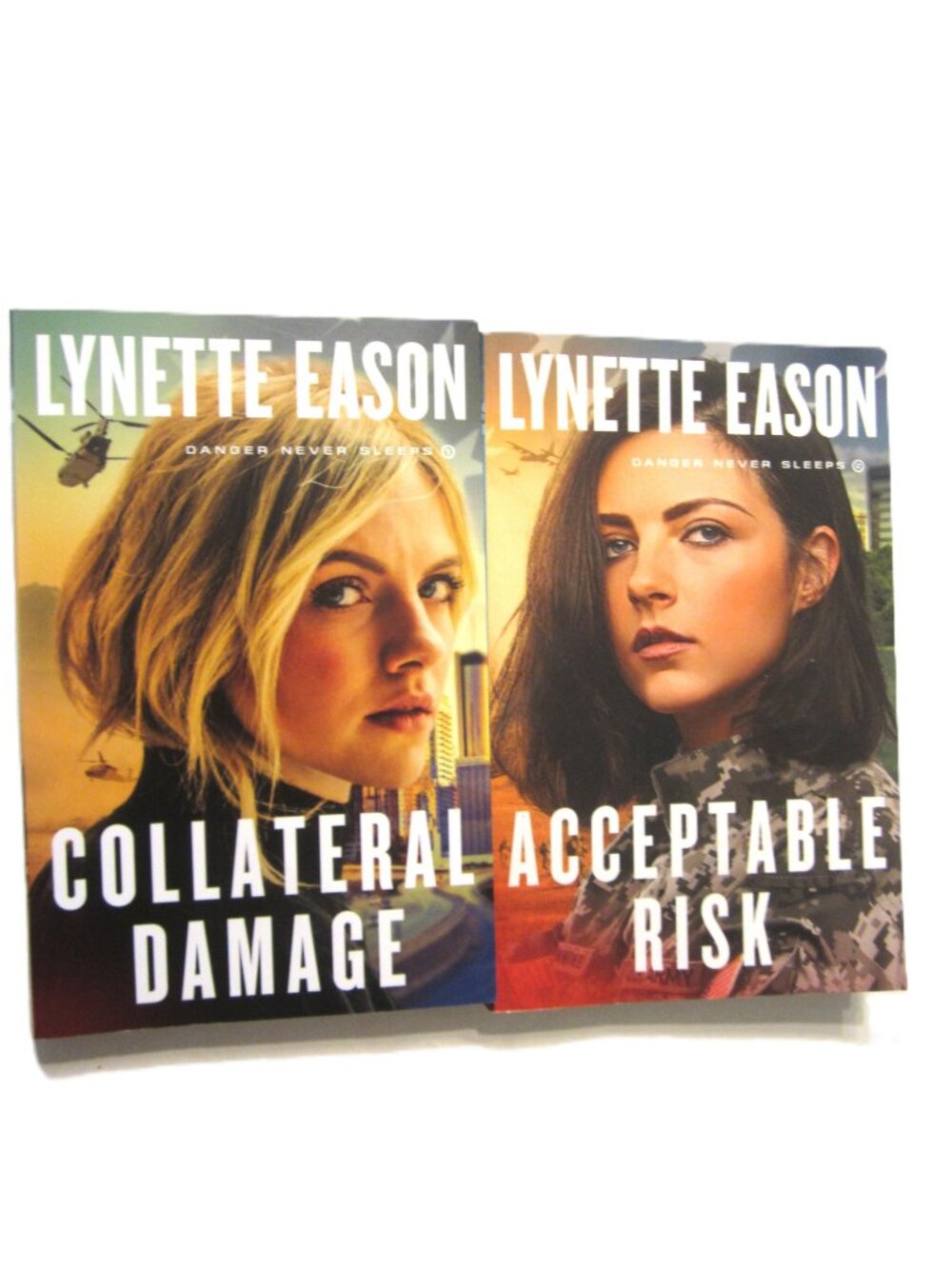Lynette Eason Collateral Damage Acceptable Risk Lot of 2 Danger Never Sleeps
